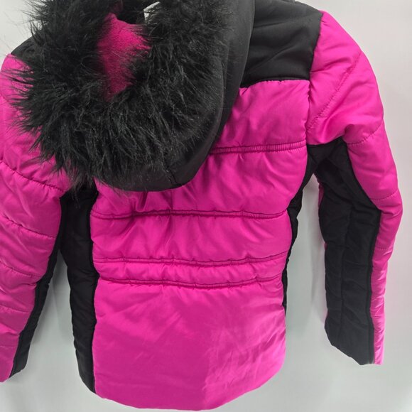 Rothschild Girl's Pink Black Puffer Chevron Winter Jacket Size Medium 10/12 - Picture 3 of 14